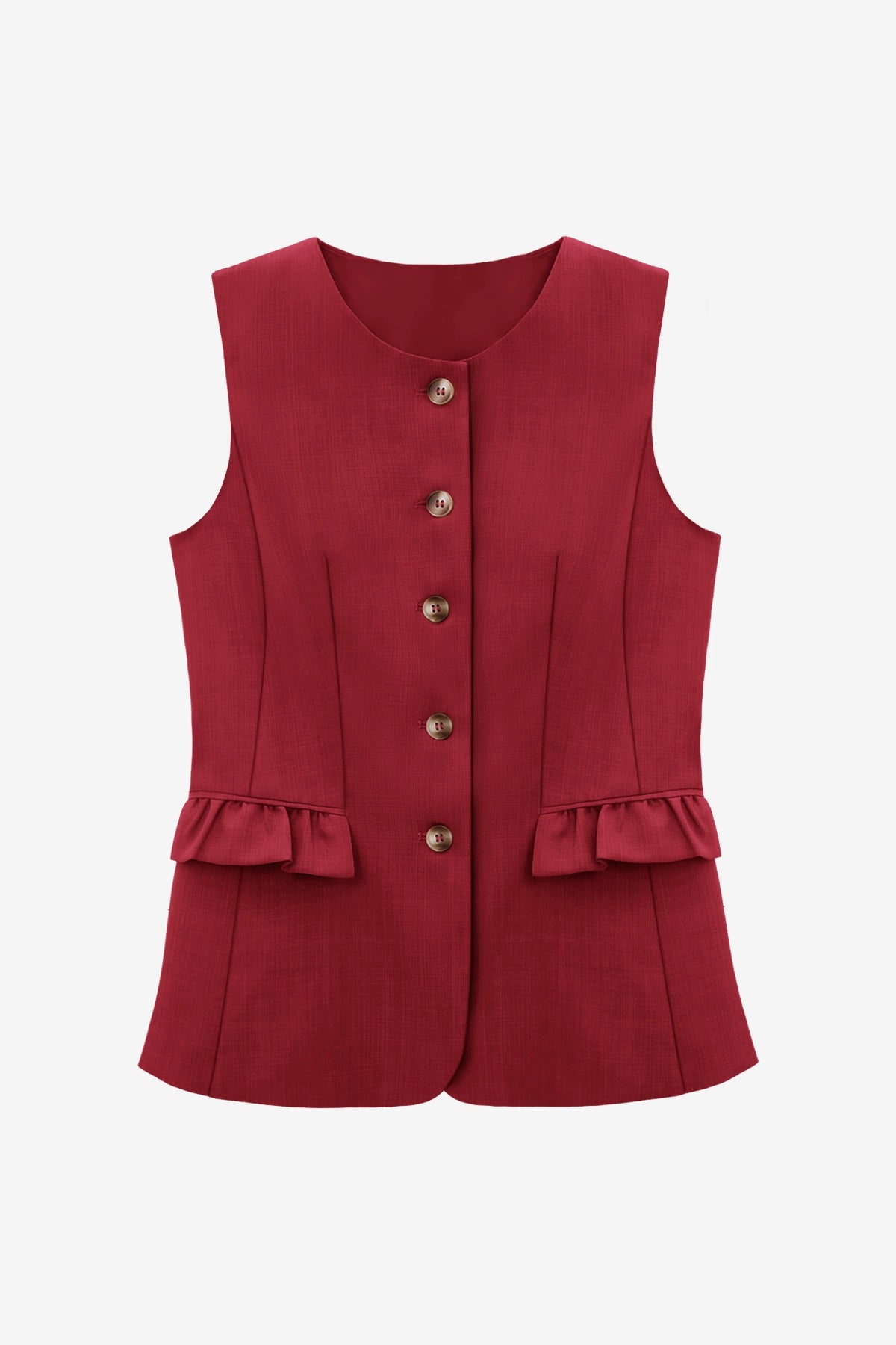 Womens Red Blazer Vest Tops  | CicyBell