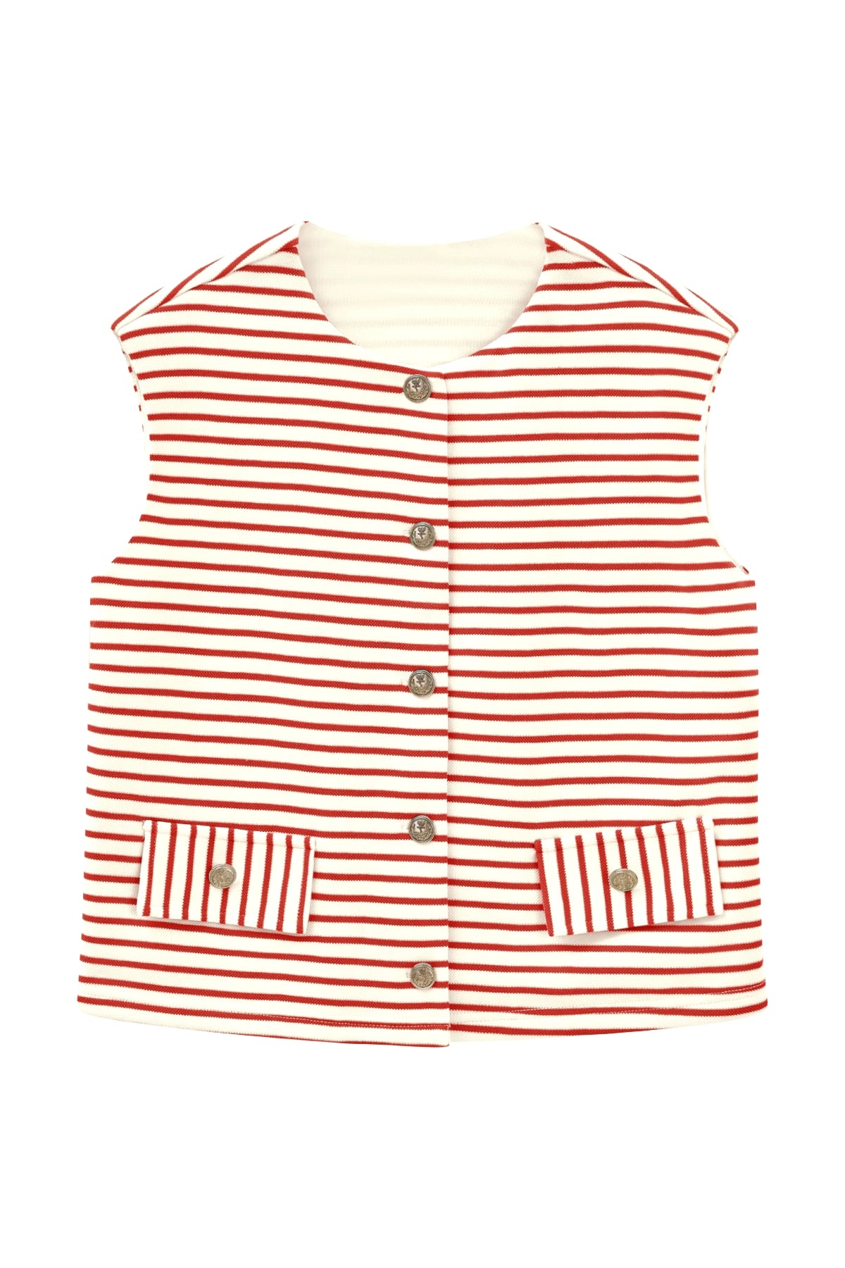 Womens Red Summer Striped Vest | CicyBell