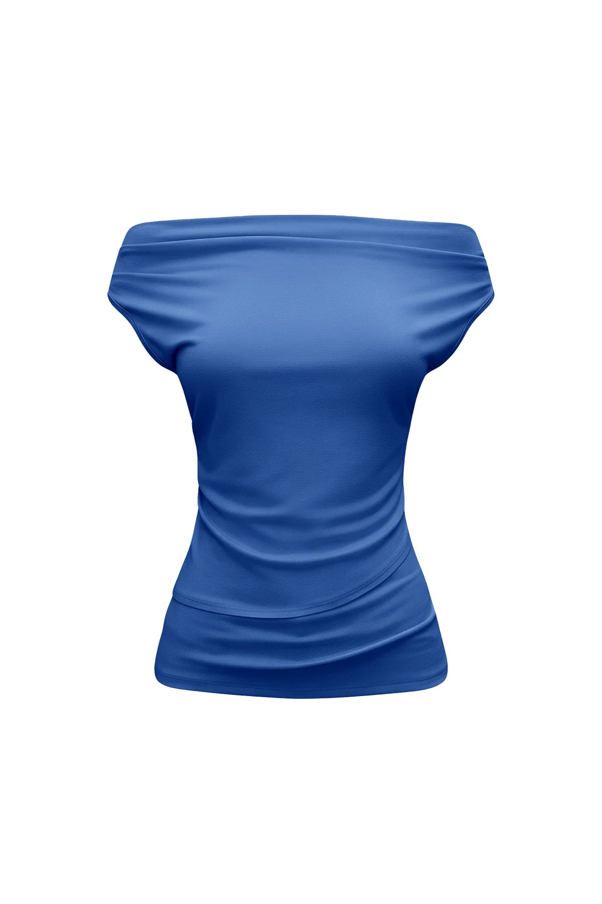 Womens Royal Blue Cowl Neck Tank Tops | CicyBell