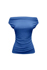 Womens Royal Blue Cowl Neck Tank Tops | CicyBell