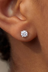 Womens Silver Flat Back Stud Earrings | CicyBell