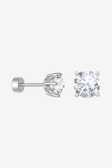 Womens Silver Flat Back Stud Earrings | CicyBell