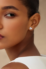 Womens Silver Flat Back Stud Earrings | CicyBell
