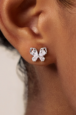 Womens Silver Flat Back Stud Earrings | CicyBell