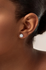 Womens Silver Flat Back Stud Earrings | CicyBell