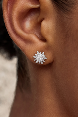 Womens Silver Flat Back Stud Earrings | CicyBell