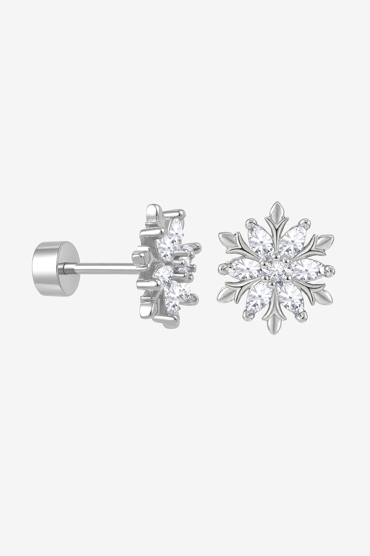 Womens Silver Flat Back Stud Earrings | CicyBell
