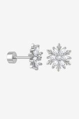 Womens Silver Flat Back Stud Earrings | CicyBell