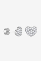 Womens Silver Flat Back Stud Earrings | CicyBell
