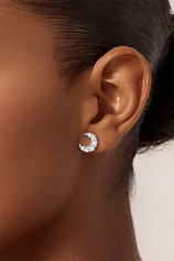 Womens Silver Flat Back Stud Earrings | CicyBell