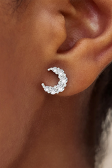 Womens Silver Flat Back Stud Earrings | CicyBell