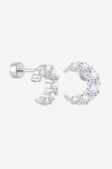 Womens Silver Flat Back Stud Earrings | CicyBell