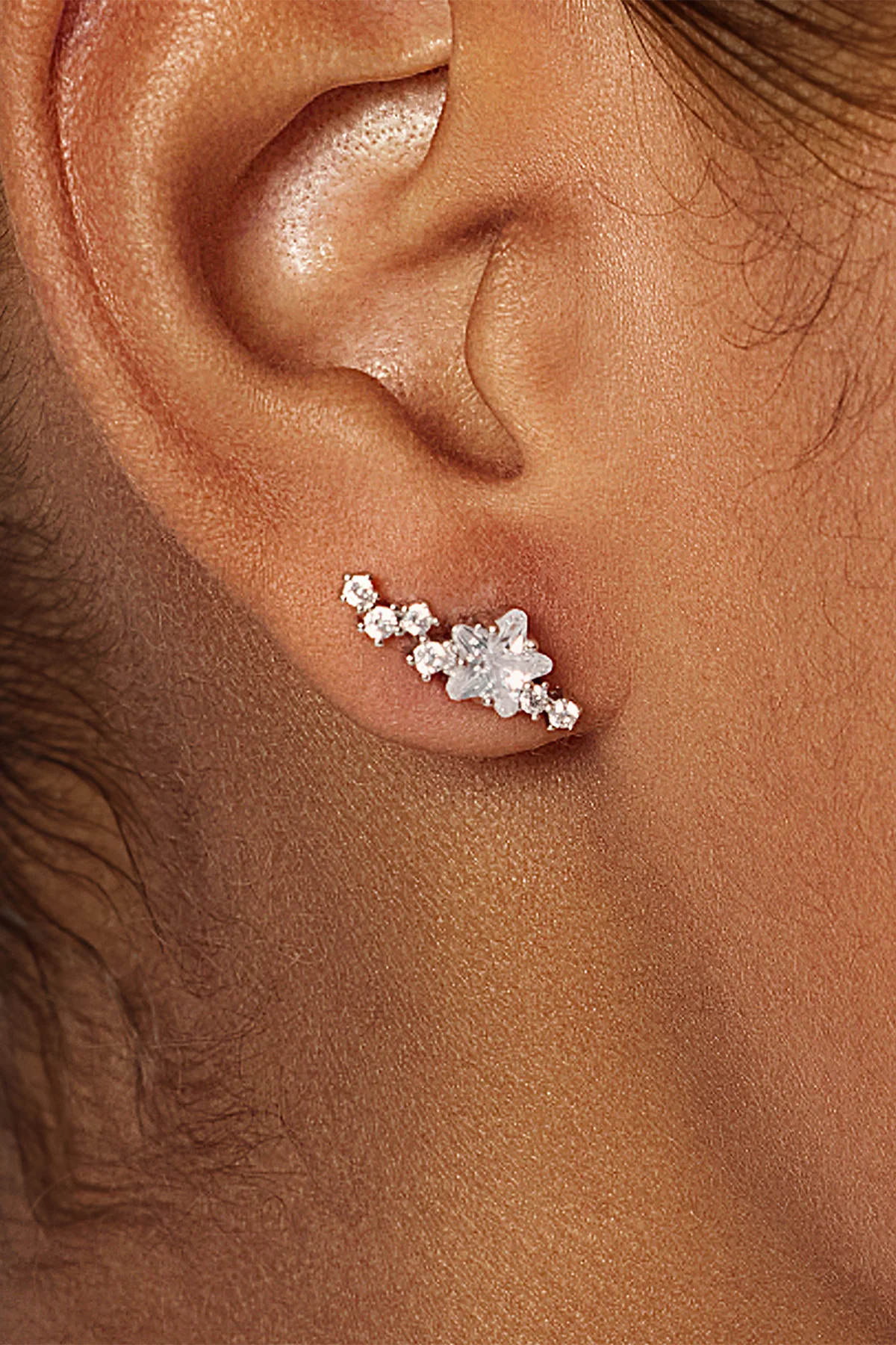 Womens Silver Flat Back Stud Earrings | CicyBell
