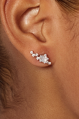 Womens Silver Flat Back Stud Earrings | CicyBell