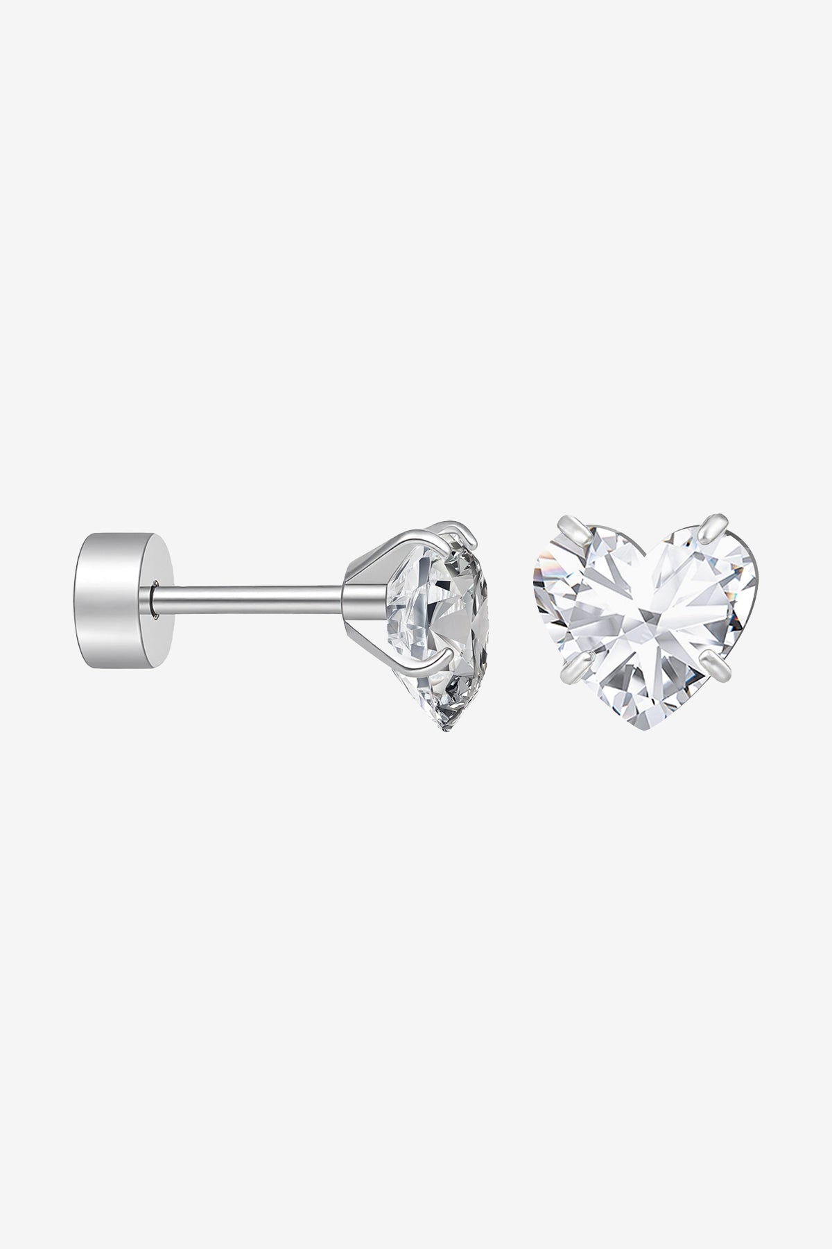 Womens Silver Flat Back Stud Earrings | CicyBell