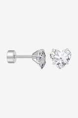 Womens Silver Flat Back Stud Earrings | CicyBell