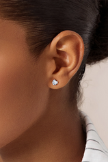 Womens Silver Flat Back Stud Earrings | CicyBell