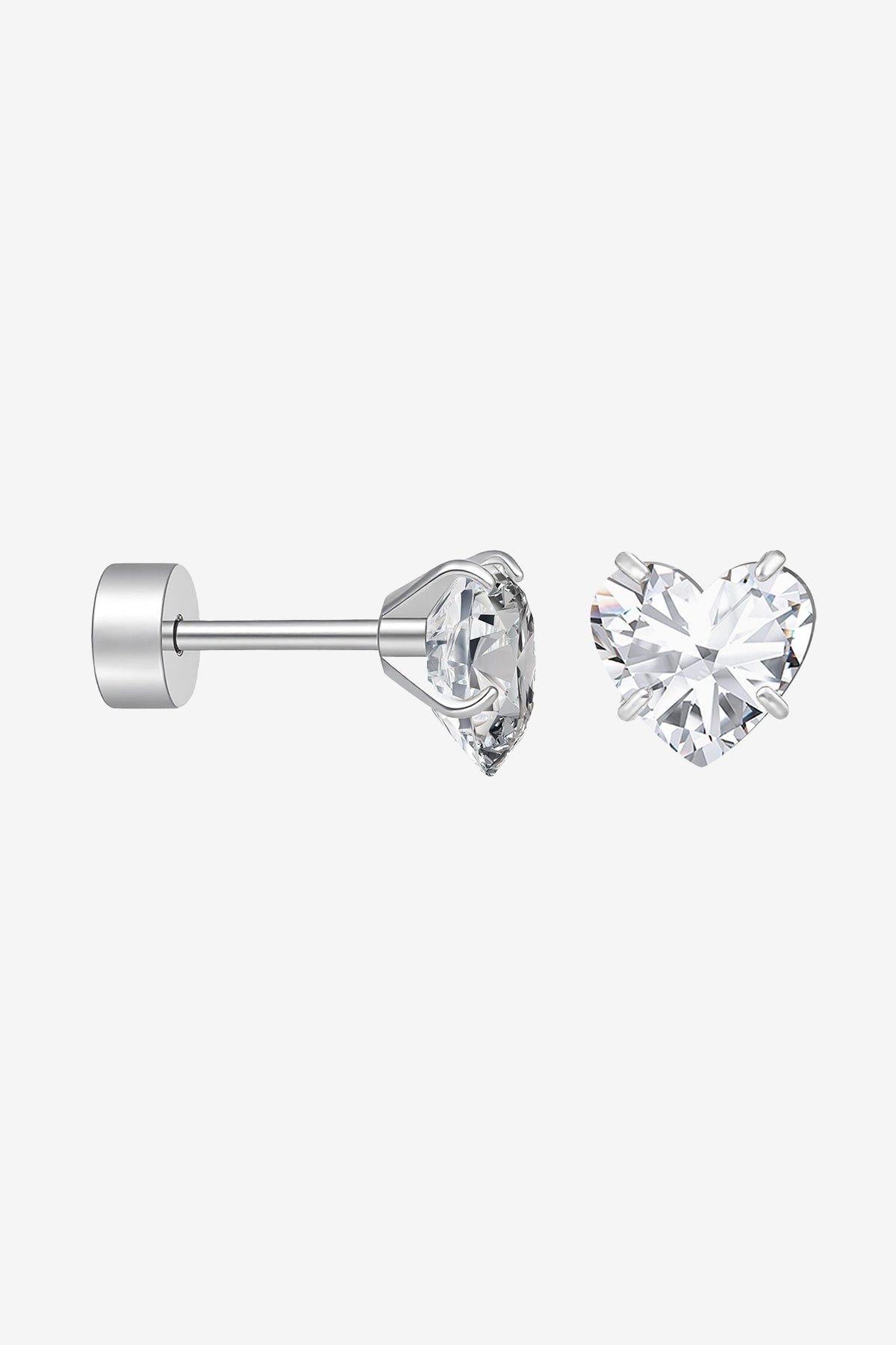 Womens Silver Flat Back Stud Earrings | CicyBell