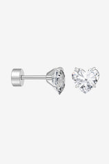 Womens Silver Flat Back Stud Earrings | CicyBell