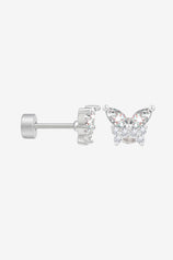 Womens Silver Flat Back Stud Earrings | CicyBell