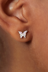 Womens Silver Flat Back Stud Earrings | CicyBell