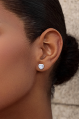 Womens Silver Flat Back Stud Earrings | CicyBell