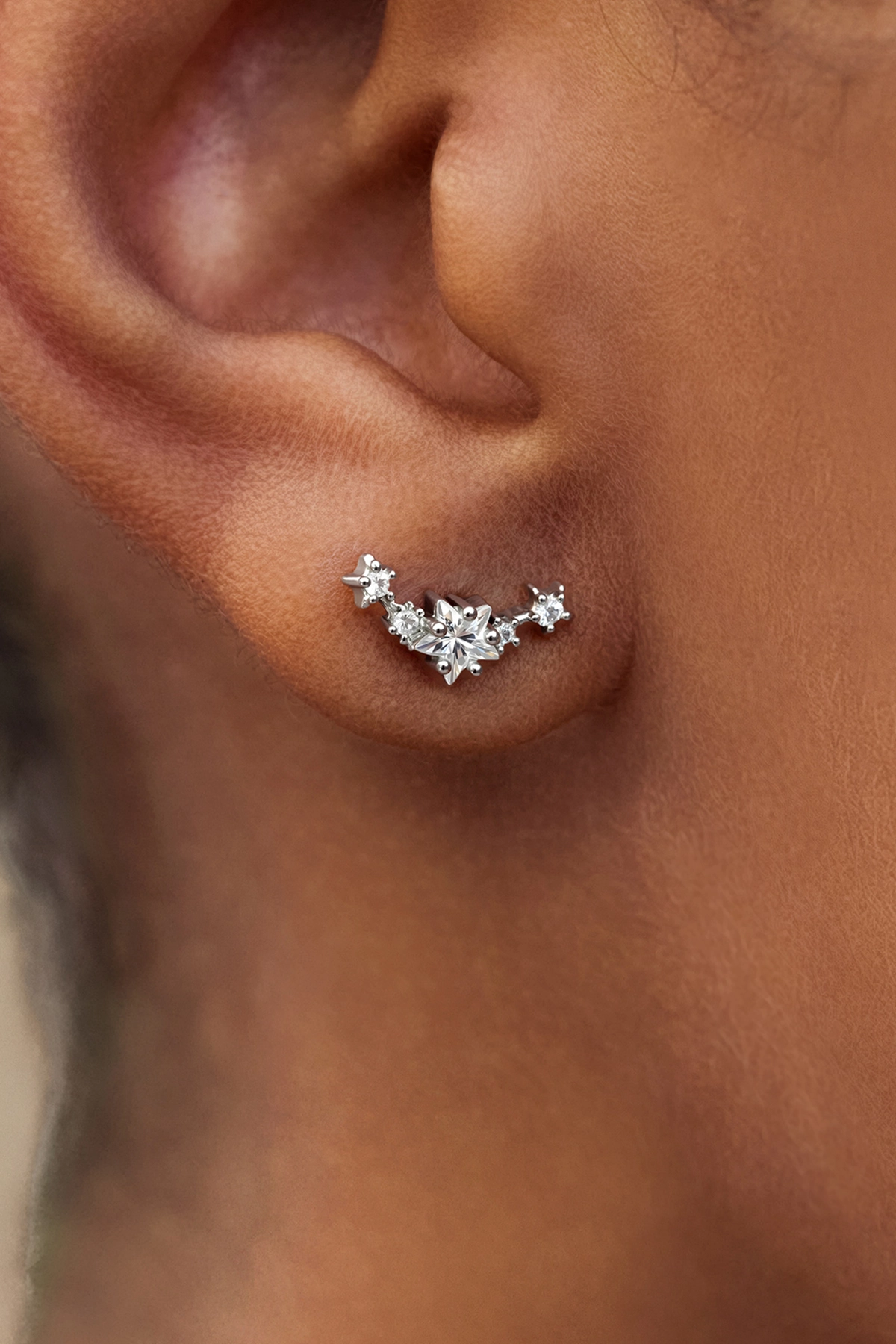 Womens Silver Flat Back Stud Earrings | CicyBell