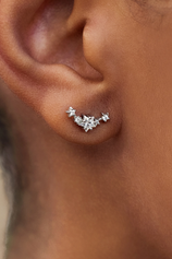 Womens Silver Flat Back Stud Earrings | CicyBell