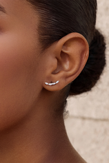 Womens Silver Flat Back Stud Earrings | CicyBell