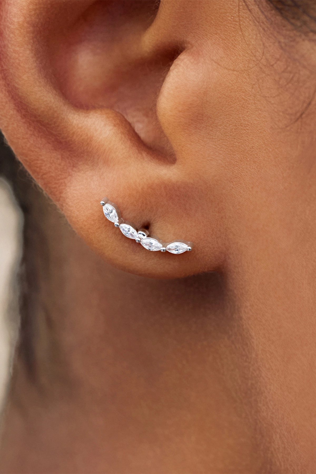 Womens Silver Flat Back Stud Earrings | CicyBell