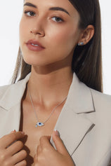 Cicy Bell Womens Silver Evil Eye Necklace