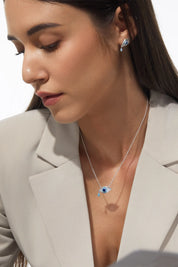Cicy Bell Womens Silver Evil Eye Necklace