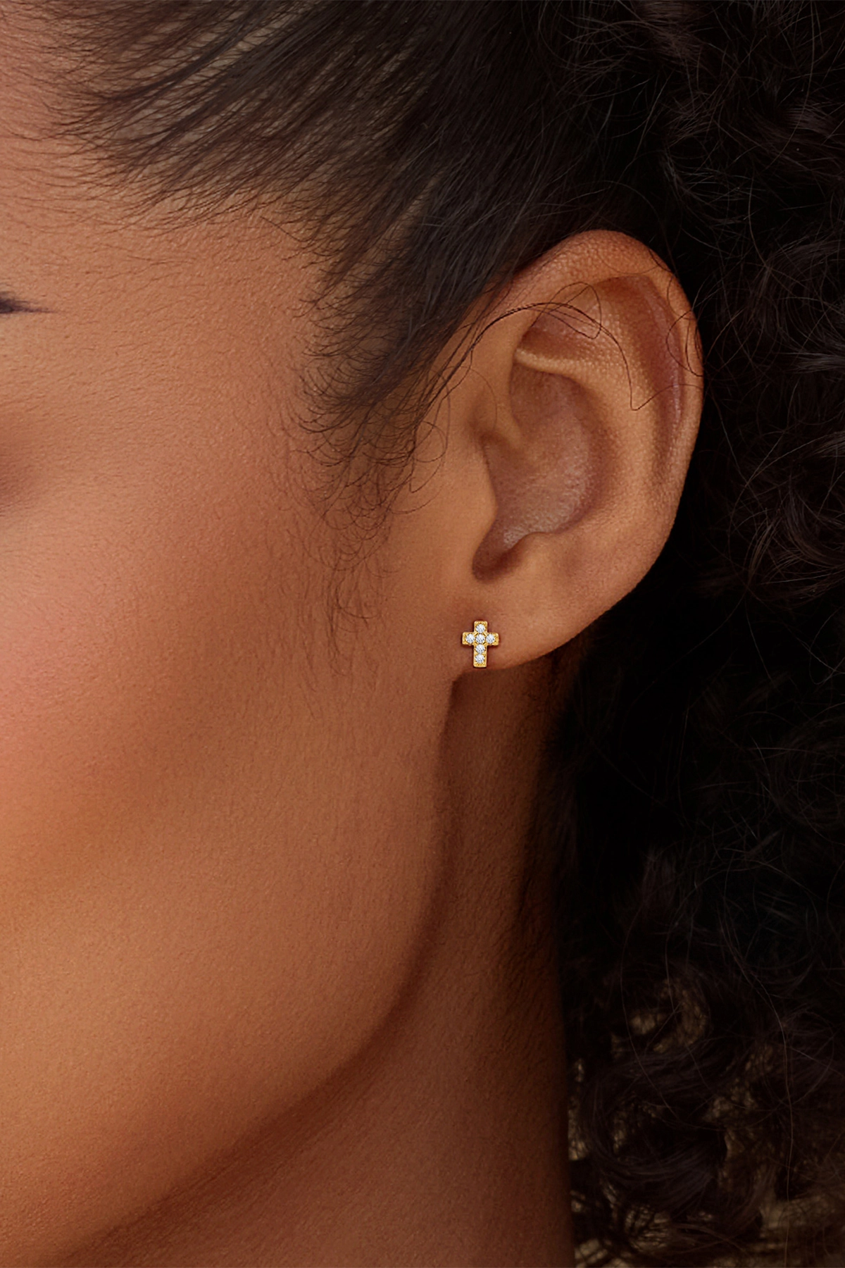 Womens Gold Flat Back Stud Earrings | CicyBell