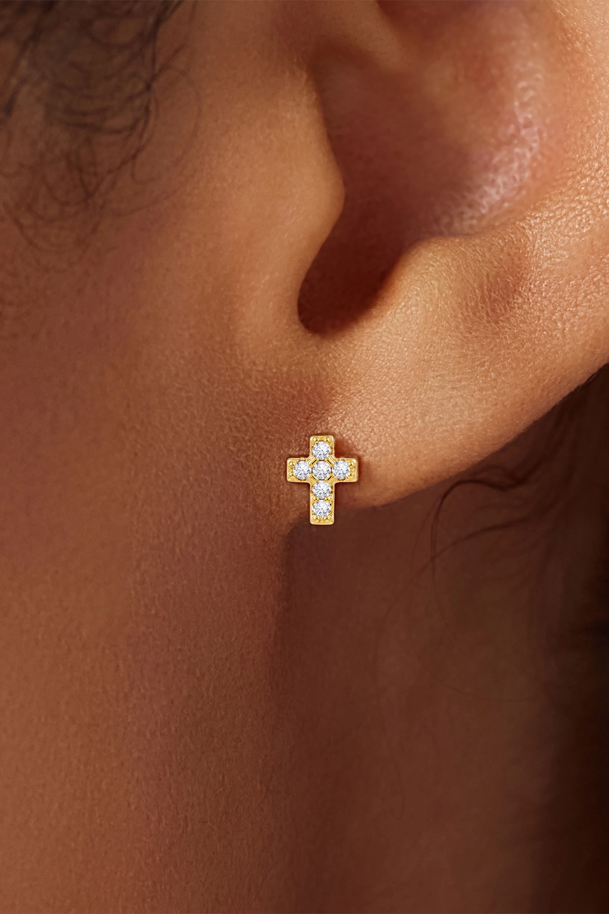 Womens Gold Flat Back Stud Earrings | CicyBell