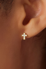 Womens Gold Flat Back Stud Earrings | CicyBell