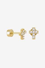 Womens Gold Flat Back Stud Earrings | CicyBell