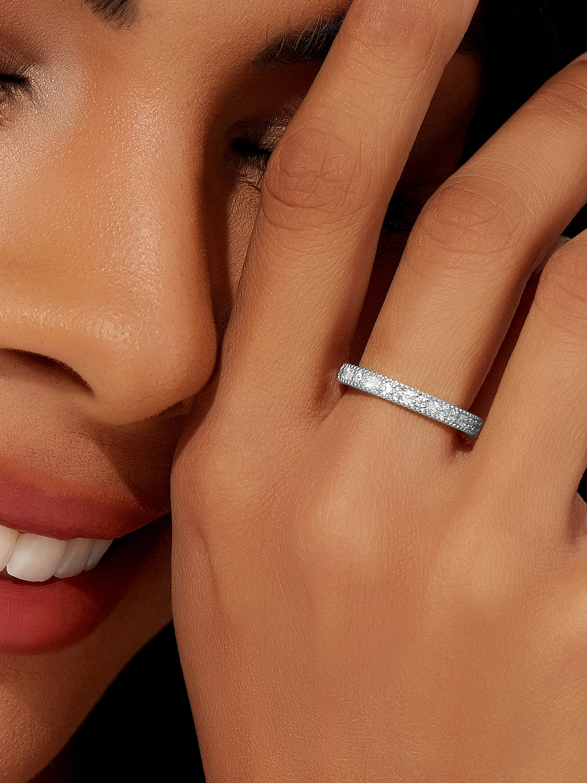 Womens White Matching Couple Rings | CicyBell