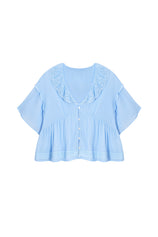 Cicy Bell Womens Sky Blue Babydoll Tops