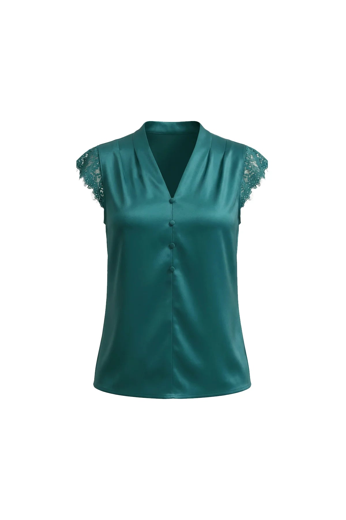 Womens Teal Satin Tank Tops | CicyBell