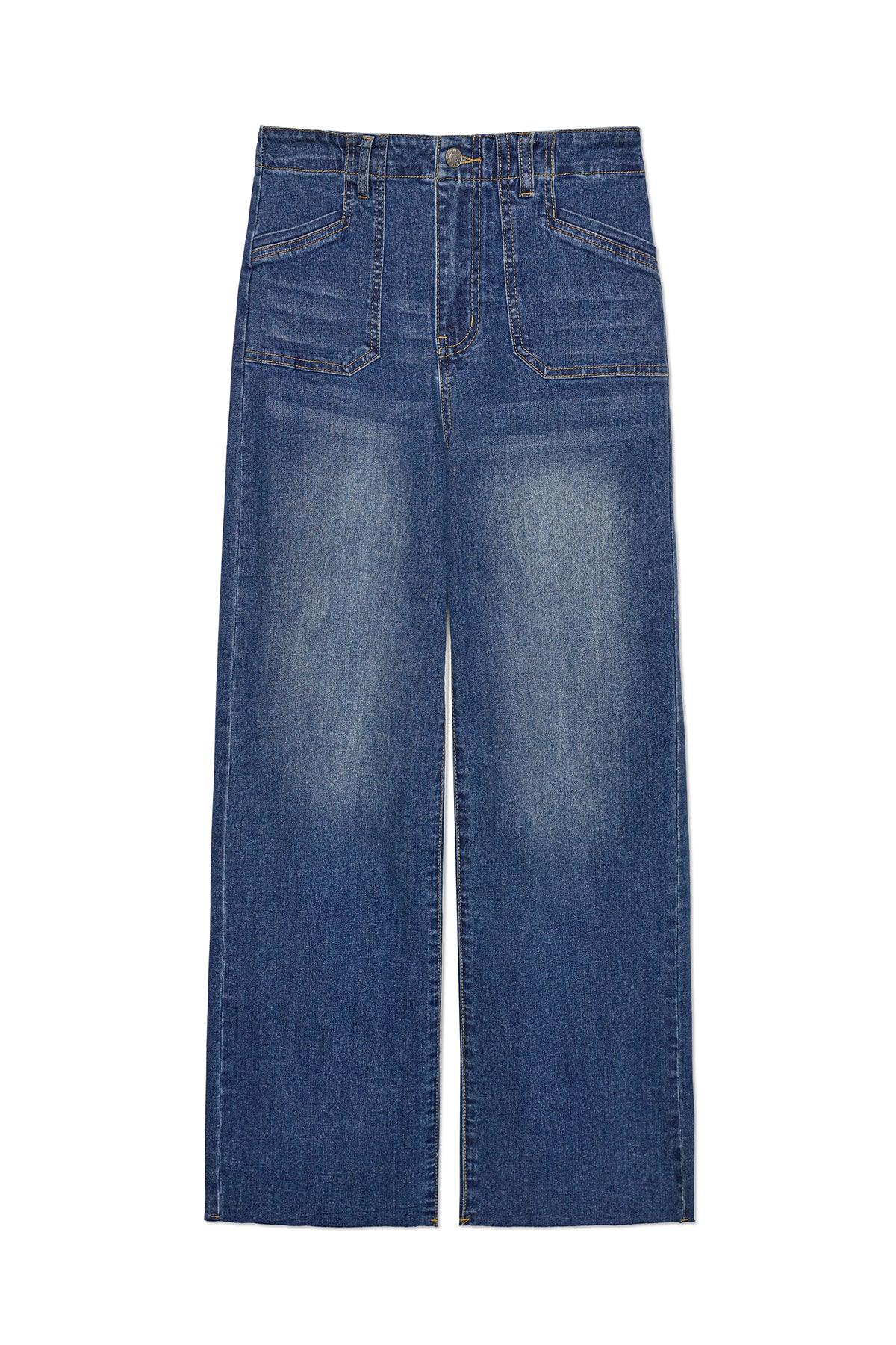 Womens Wash Blue High Waisted Straight Jeans | CicyBell