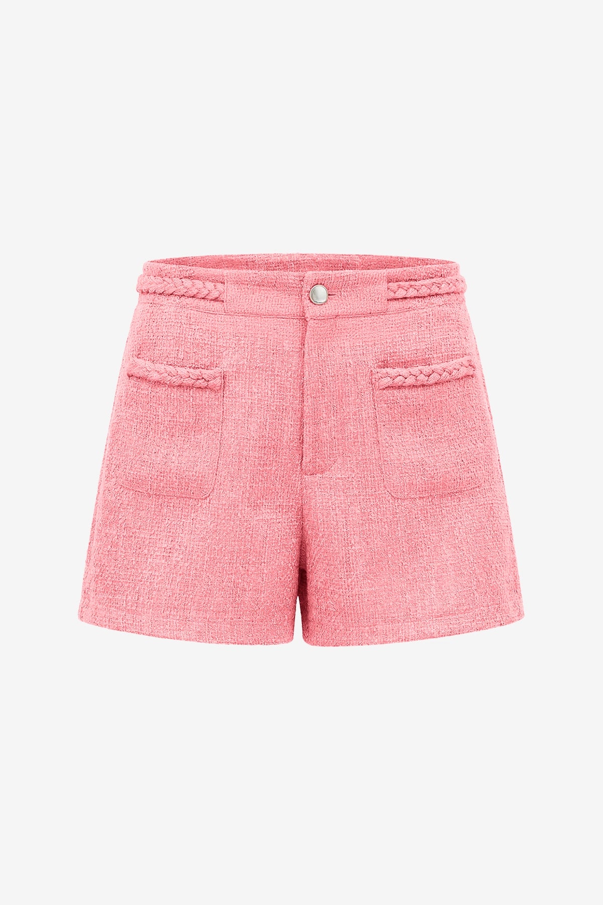 Womens Watermelon Red Tweed Summer Shorts | CicyBell