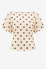Womens Wave Point Color Wrap Polka Dots Tops | CicyBell