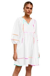 Cicy Bell Womens White Babydoll Mini Dresses