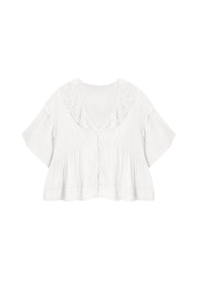 Cicy Bell Womens White Babydoll Tops
