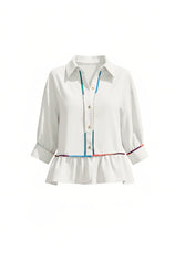 Womens White Summer Button Down Blouses | CicyBell