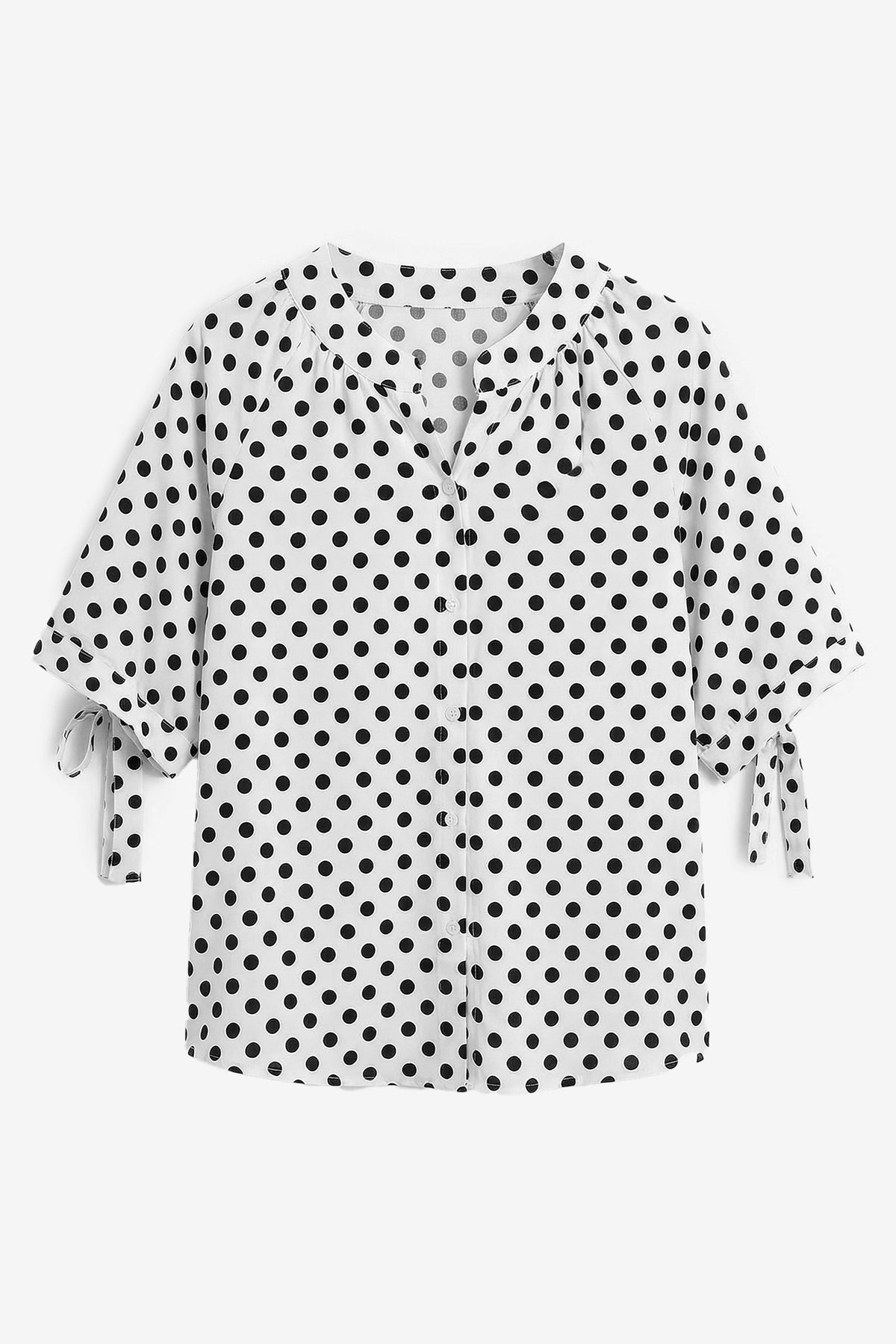 Womens White Polka Dot Blouse Tops | CicyBell