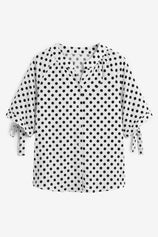 Womens White Polka Dot Blouse Tops | CicyBell