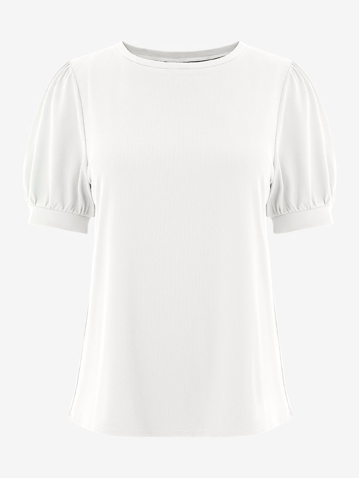Womens White Short Puff Sleeve Blouses | CicyBell