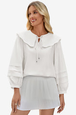 Effortless White Puff Sleeve Blouse Pure Cotton | CicyBell
