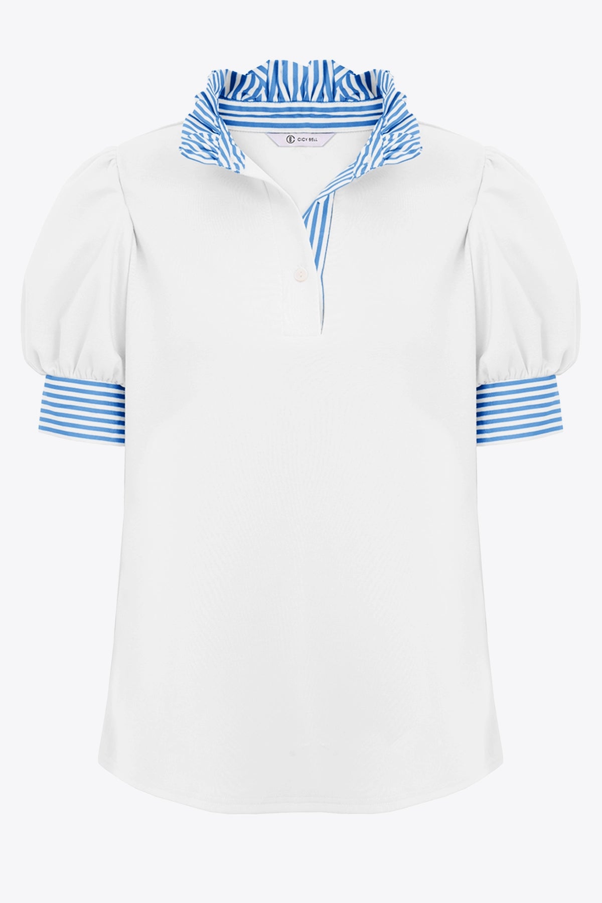 Womens White Summer Puff Sleeve Blouses | CicyBell